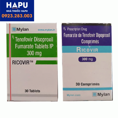 Thuốc Ricovir xách tay (xanh lá) và thuốc Ricovir nhập khẩu (xanh dương)
