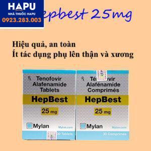 Thuốc Hepbest 25mg điều trị viêm gan B ít tác dụng phụ lên thận và xương